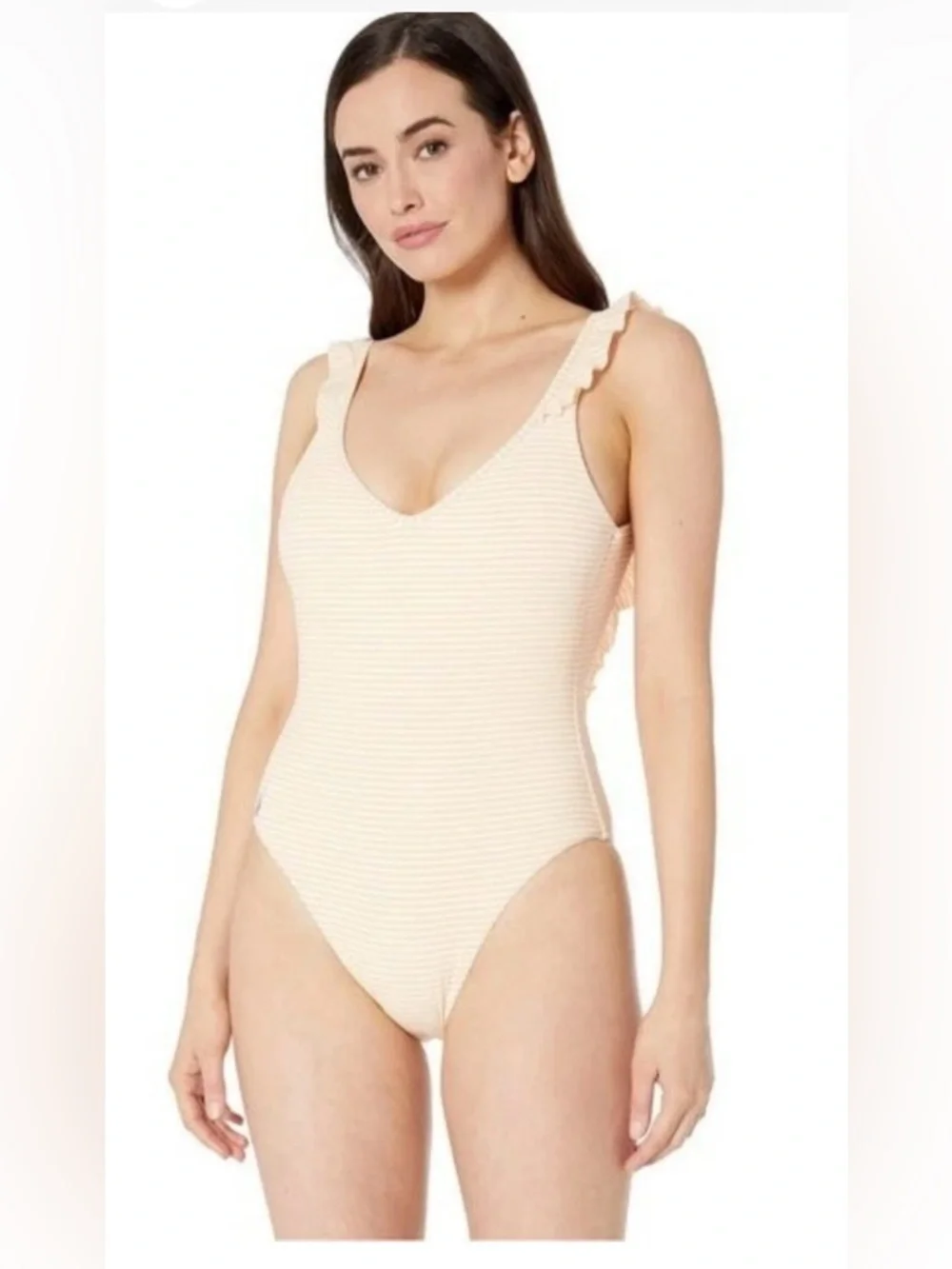 Polo Ralph Lauren Women's Stripe One-Piece Swimsuit Orange Size Large NWOT - Picture 2 of 7